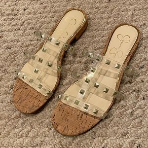 Jessica Simpson Clear Strap Studded Sandals